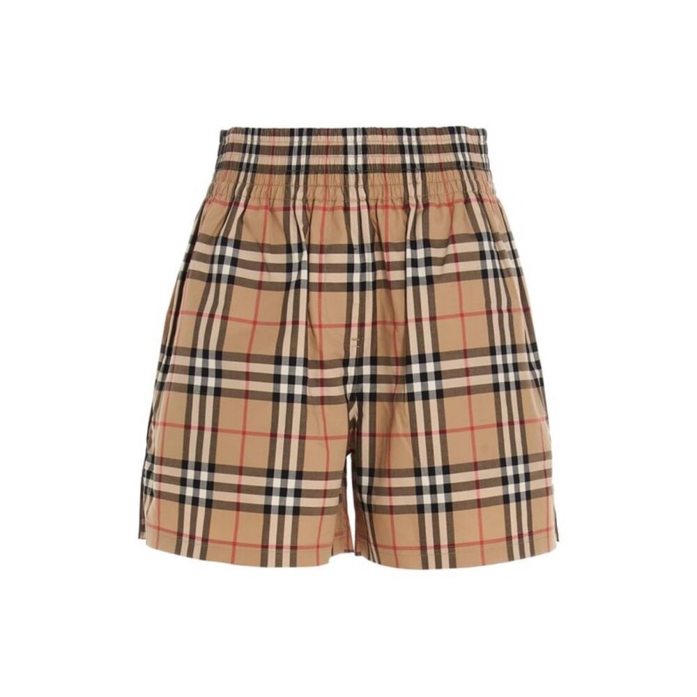 Burberry Audrey Shorts Nova Check Side Stripe Cotton US-6 S M - Picture 2 of 8